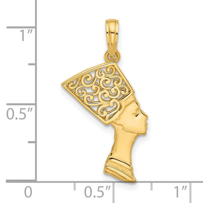 14K Gelbgold Fantasie Nefertiti Profile Charm
