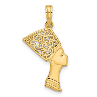 14K Gelbgold Fantasie Nefertiti Profile Charm