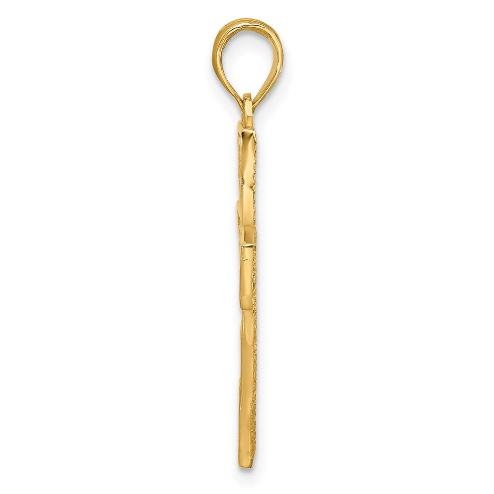 14K Gelbgold Fantasie Kreuz Charm