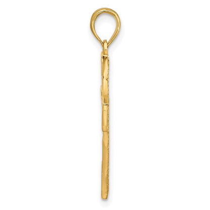 14K Gelbgold Fantasie Kreuz Charm