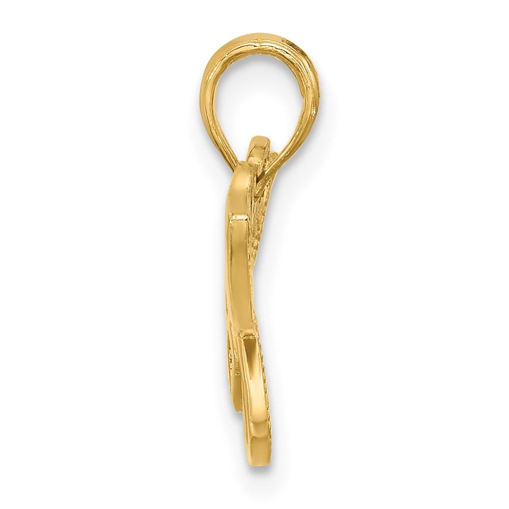 14K Gelbgold Poliert Fantasie Schmetterling Charm