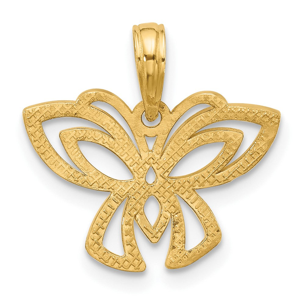 14K Gelbgold Poliert Fantasie Schmetterling Charm