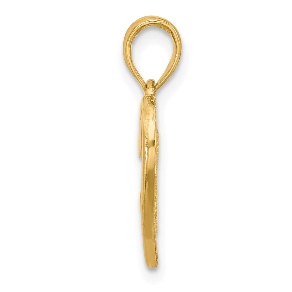 14K Gelbgold Poliert Fantasie Liebe und Herzen Charm