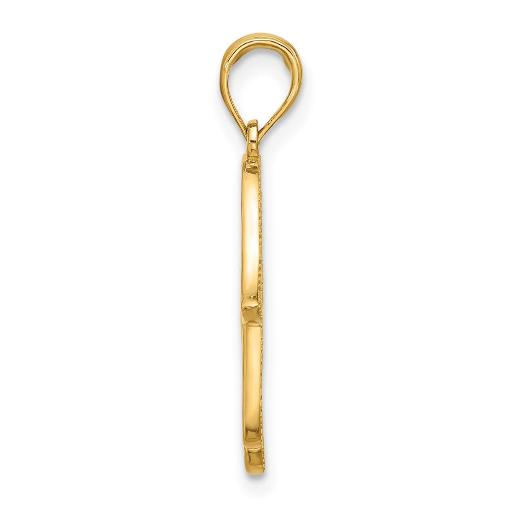 14K Gelbgold Fantasie Hamsa Charm