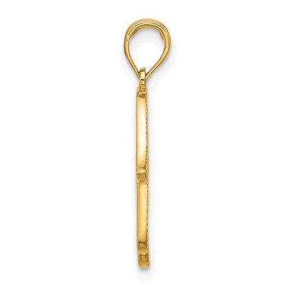 14K Gelbgold Fantasie Hamsa Charm