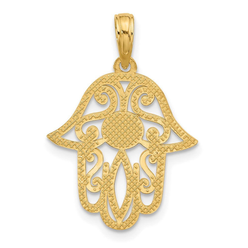 14K Gelbgold Fantasie Hamsa Charm