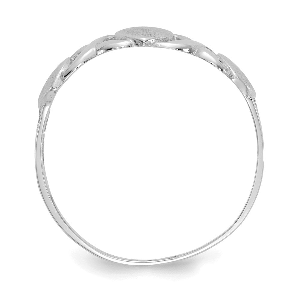 14K Weißgold Ring mit dreifachem Herz