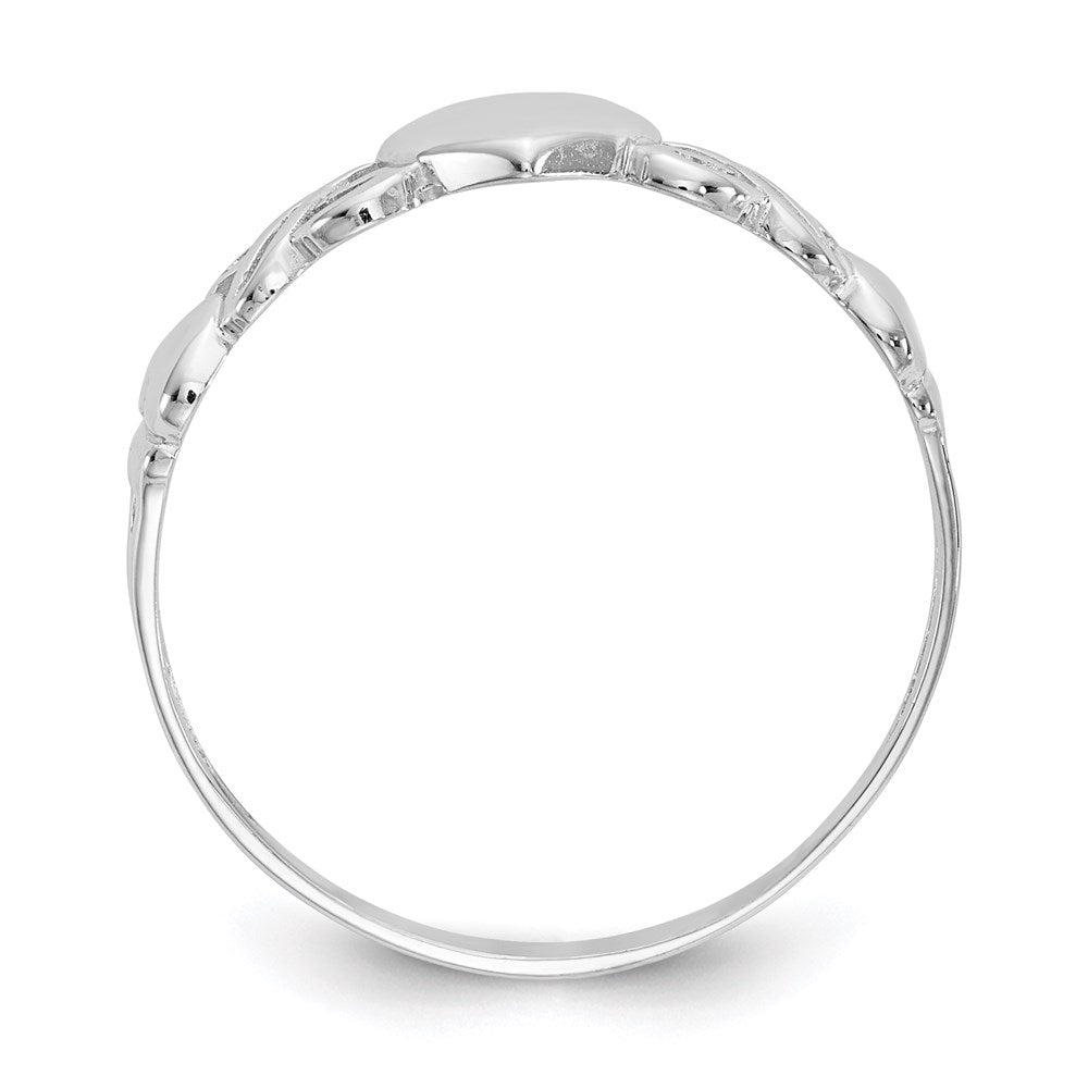 14K Weißgold Ring in Herzform