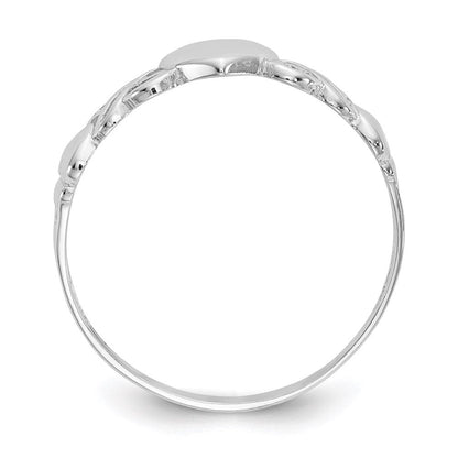 14K Weißgold Ring in Herzform
