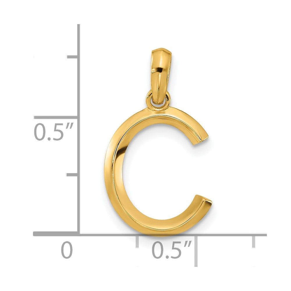 14K Gelbgold Fantasie Buchstabe C