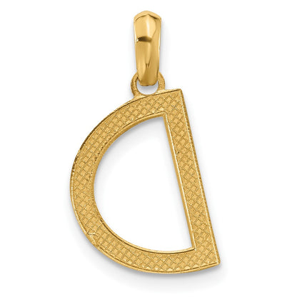 14K Gelbgold Fantasie Buchstabe D