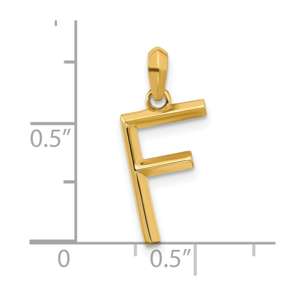 14K Gelbgold Fantasie Buchstabe F