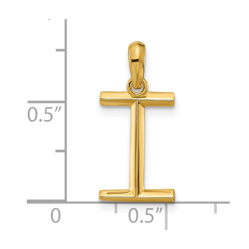 14K Gelbgold Fantasie Buchstabe I