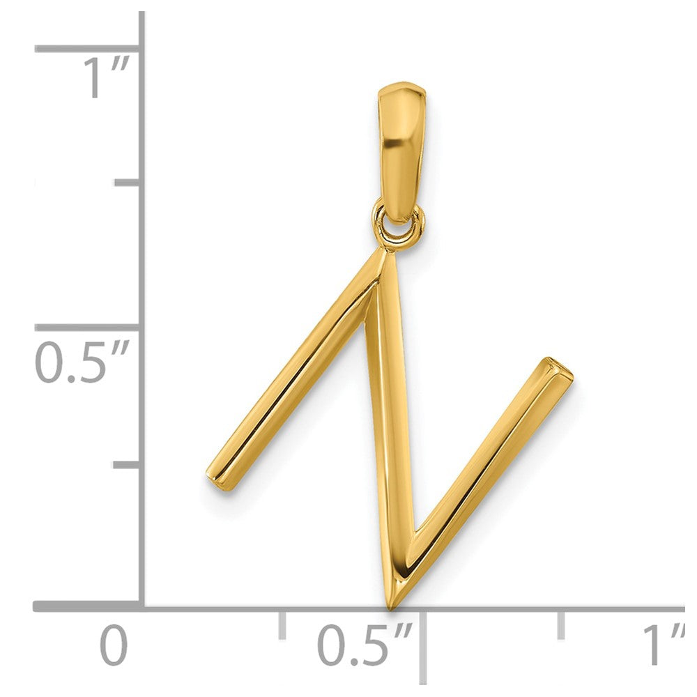 14K Gelbgold Fantasie Buchstabe N