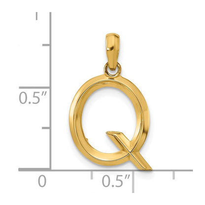 14K Gelbgold Fantasie Buchstabe Q