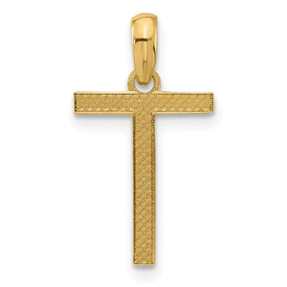 14K Gelbgold Fantasie Buchstabe T