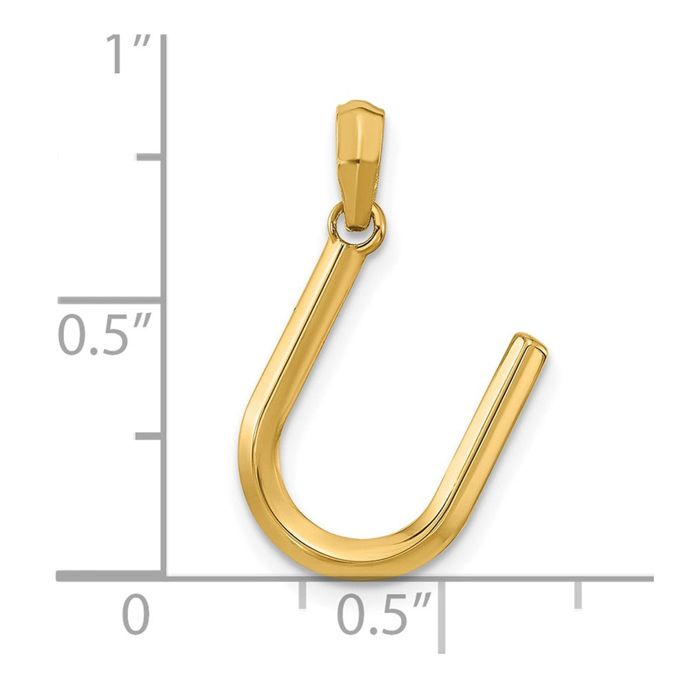 14K Gelbgold Fantasie Buchstabe U