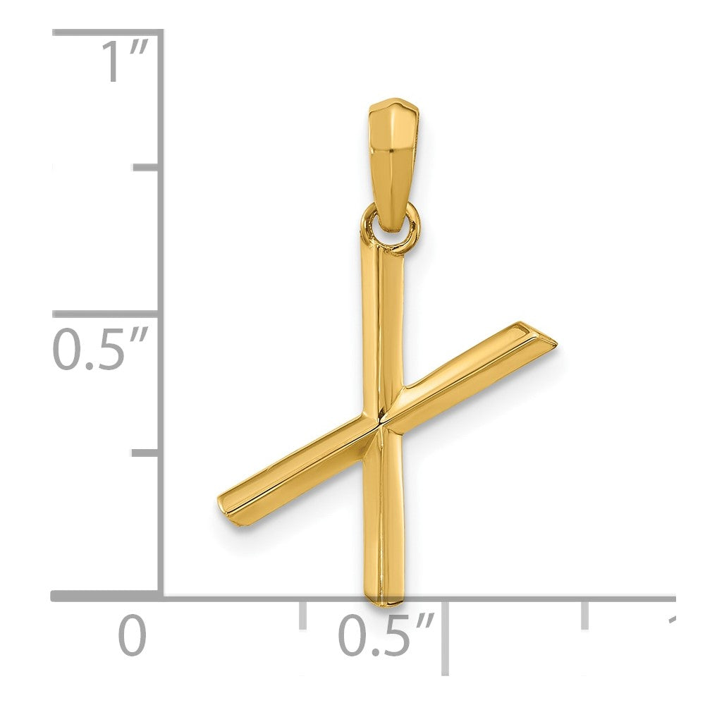 14K Gelbgold Fantasie Buchstabe X
