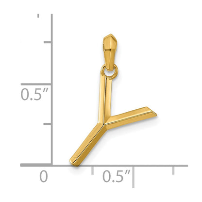 14K Gelbgold Fantasie Buchstabe Y