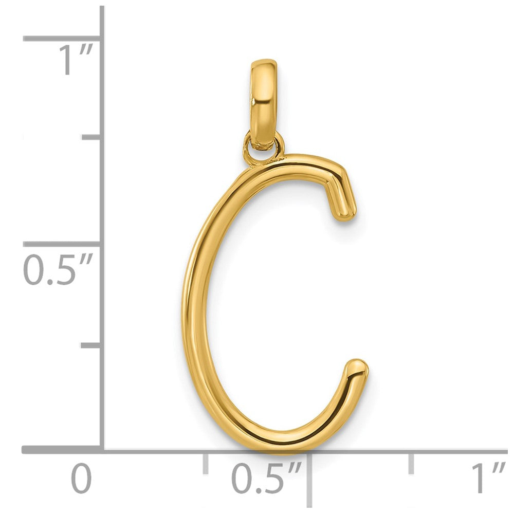 14K Gelbgold Fantasie Buchstabe C