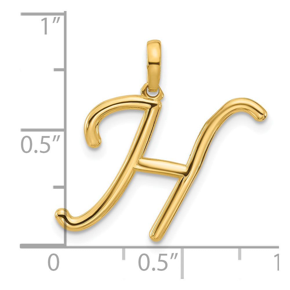 14K Gelbgold Fantasie Buchstabe H