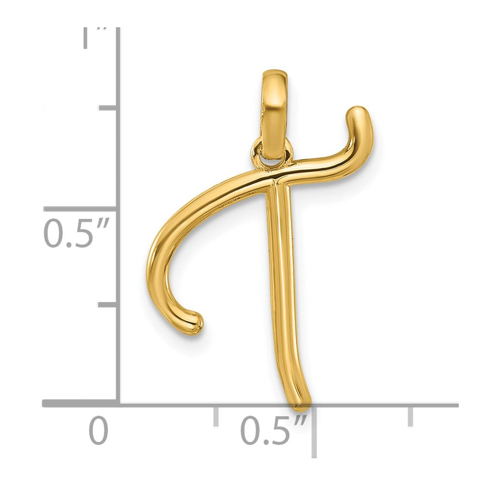 14K Gelbgold Fantasie Buchstabe T