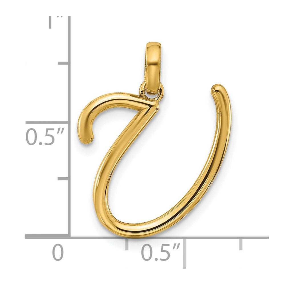 14K Gelbgold Fantasie Buchstabe U