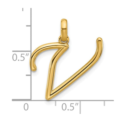 14K Gelbgold Fantasie Buchstabe V
