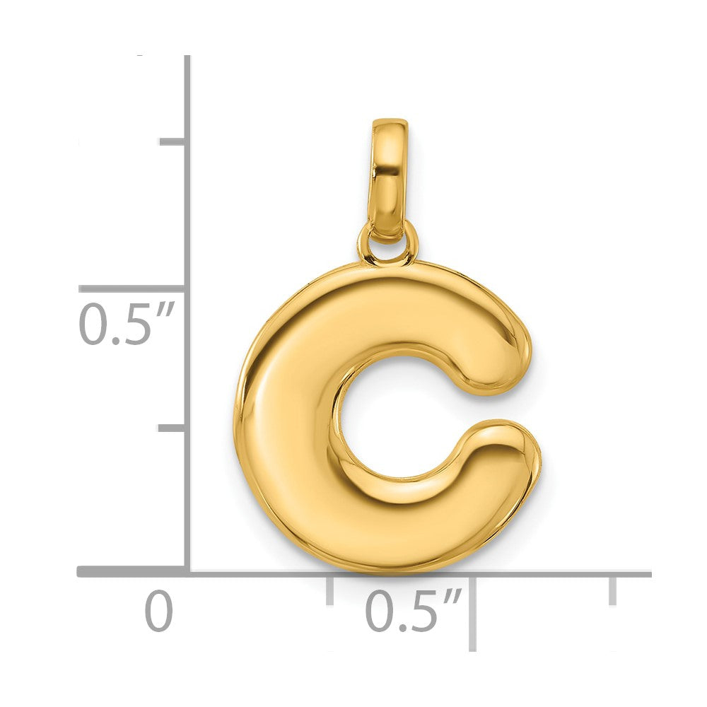 14K Gelbgold Fantasie Buchstabe C