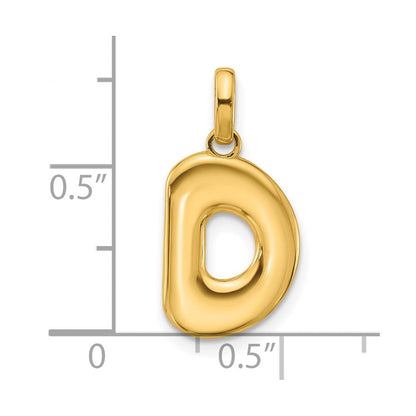 14K Gelbgold Fantasie Buchstabe D