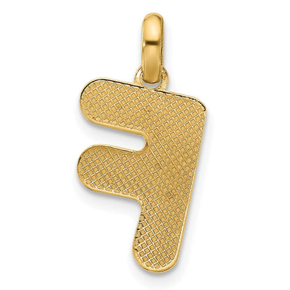 14K Gelbgold Fantasie Buchstabe F