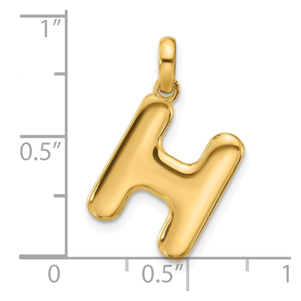 14K Gelbgold Fantasie Buchstabe H