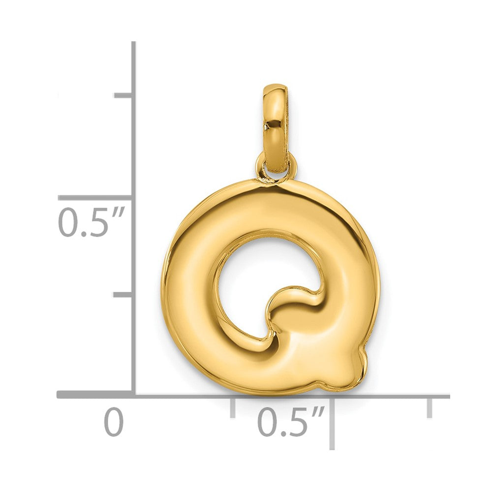 14K Gelbgold Fantasie Buchstabe Q