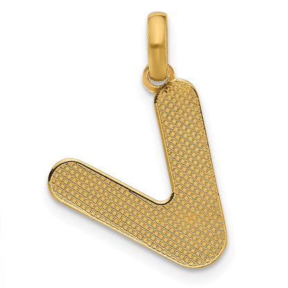 14K Gelbgold Fantasie Buchstabe V