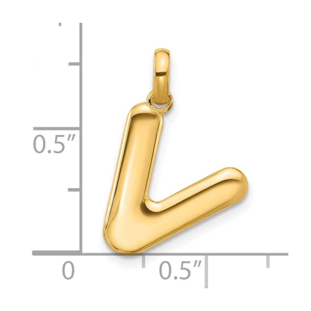 14K Gelbgold Fantasie Buchstabe V