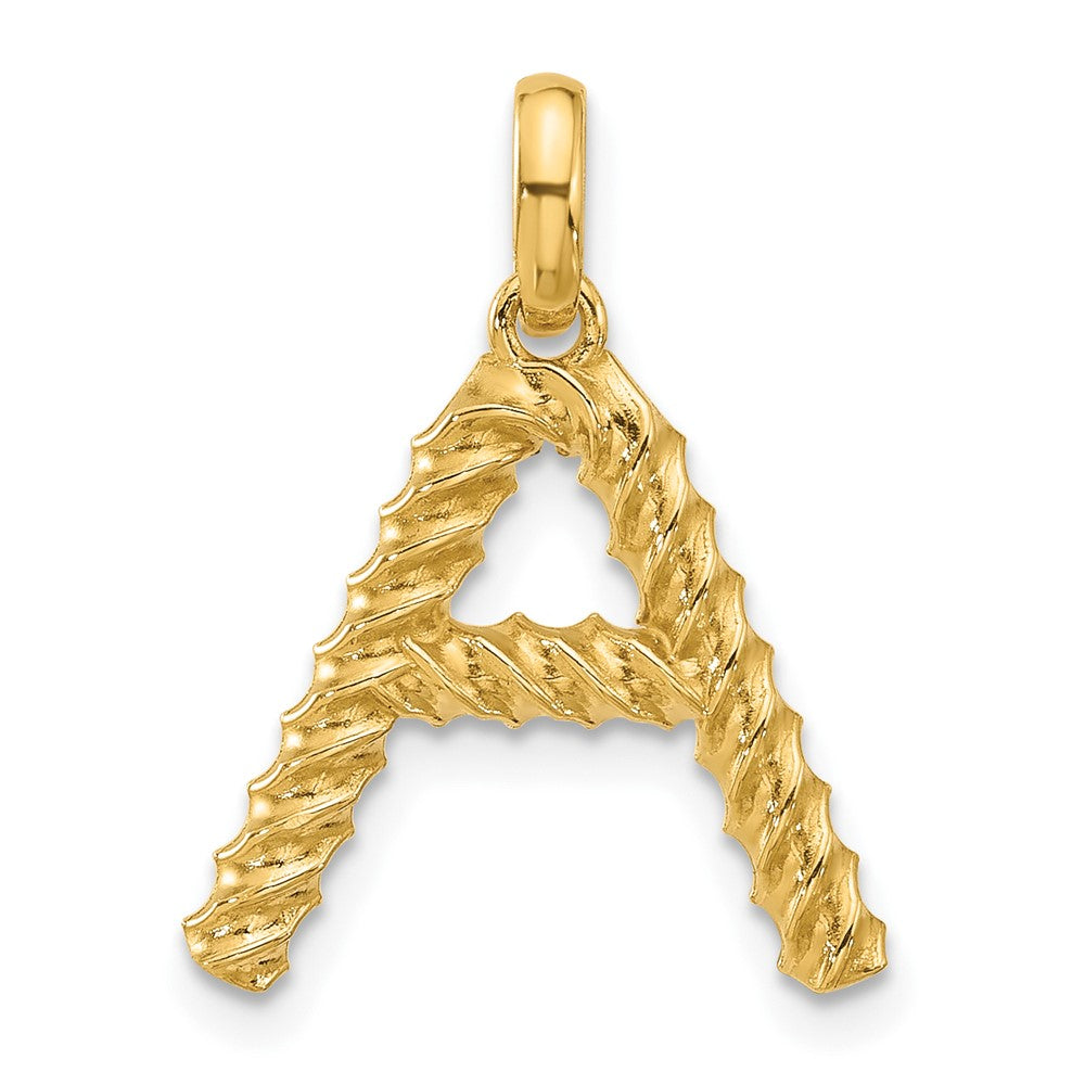 14K Gelbgold Fantasie Gedreht Buchstabe A