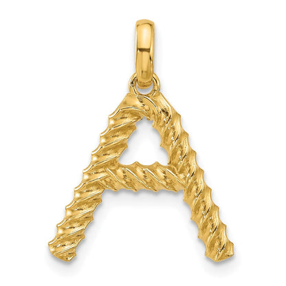14K Gelbgold Fantasie Gedreht Buchstabe A
