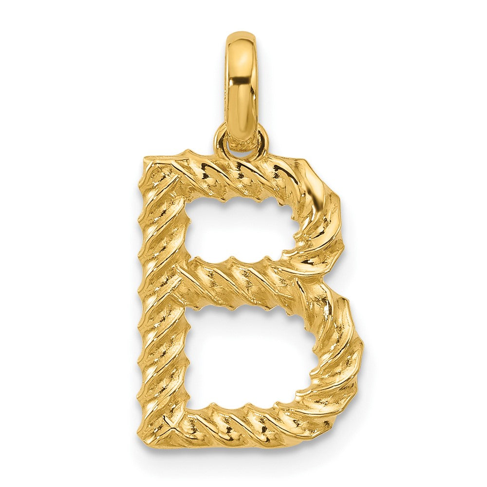 14K Gelbgold Fantasie Gedreht Buchstabe B