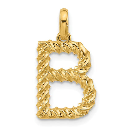 14K Gelbgold Fantasie Gedreht Buchstabe B