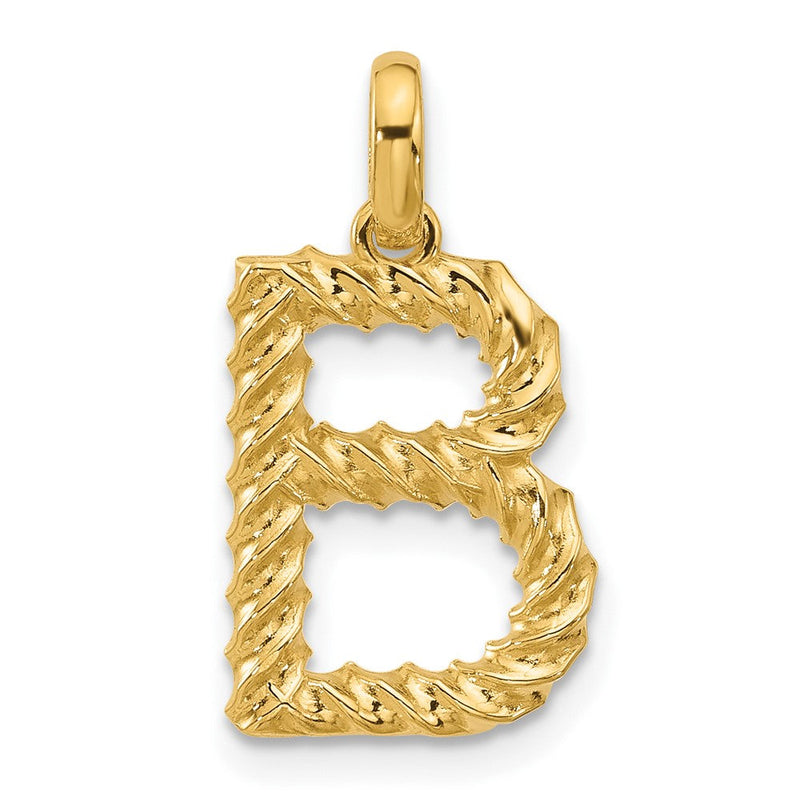 14K Gelbgold Fantasie Gedreht Buchstabe B