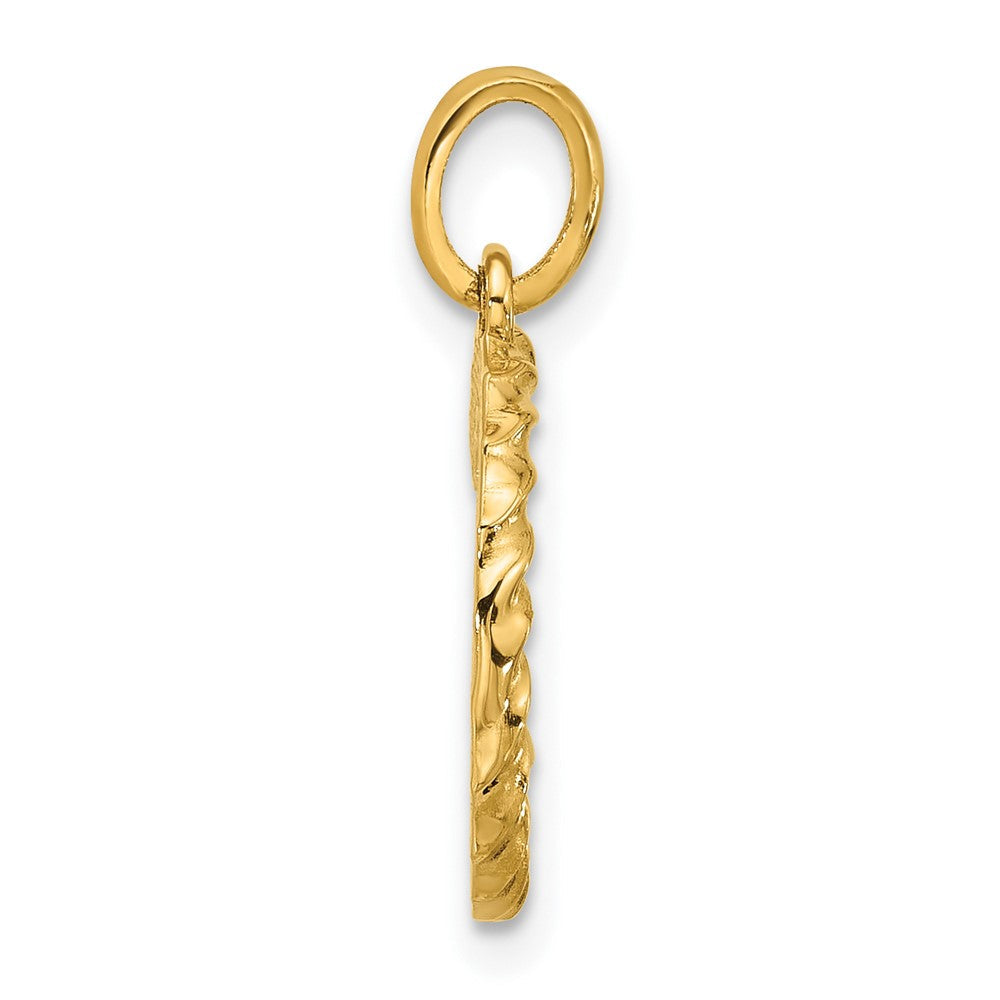 14K Gelbgold Fantasie Gedreht Buchstabe C