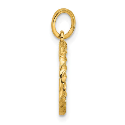 14K Gelbgold Fantasie Gedreht Buchstabe C