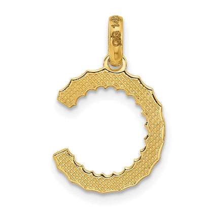 14K Gelbgold Fantasie Gedreht Buchstabe C