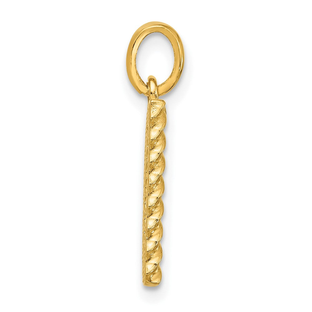 14K Gelbgold Fantasie Gedreht Buchstabe D