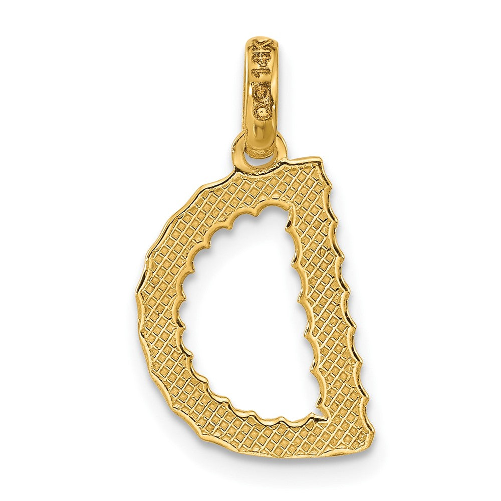 14K Gelbgold Fantasie Gedreht Buchstabe D