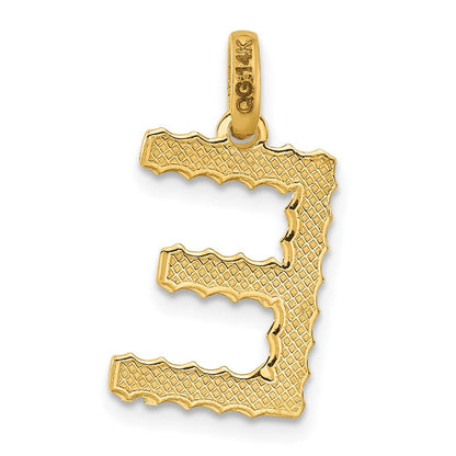 14K Gelbgold Fantasie Gedreht Buchstabe E