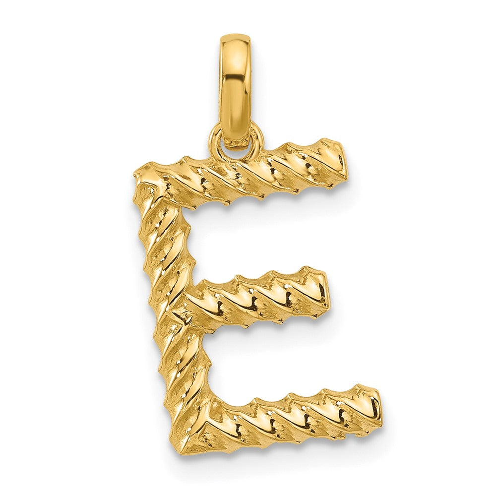 14K Gelbgold Fantasie Gedreht Buchstabe E