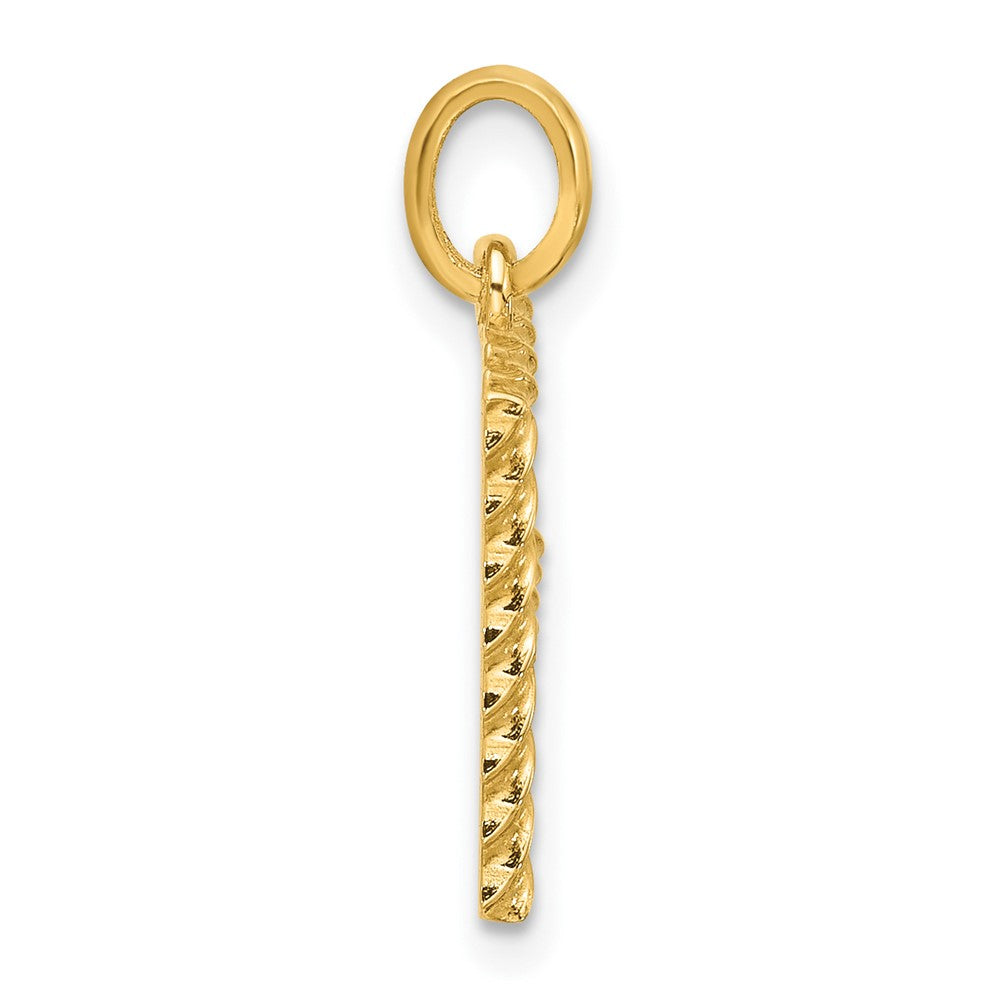 14K Gelbgold Fantasie Gedreht Buchstabe F