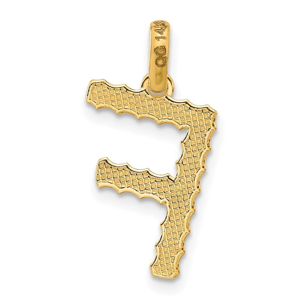 14K Gelbgold Fantasie Gedreht Buchstabe F