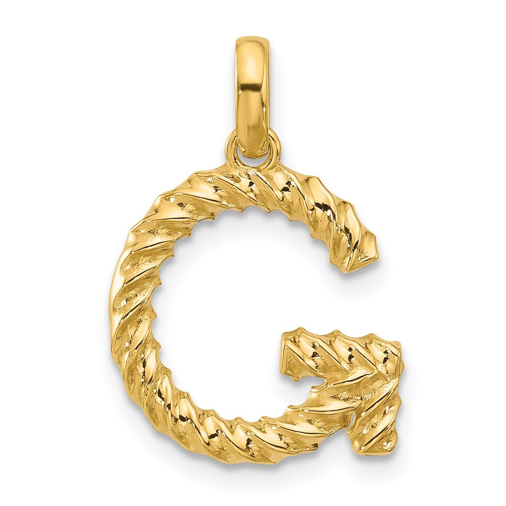 14K Gelbgold Fantasie Gedreht Buchstabe G
